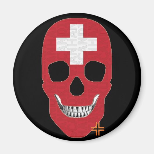 HANDSKULL Schweiz Rundmagnet B2 Magnet (Vorne)