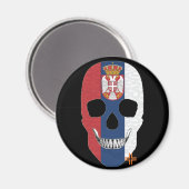 HANDSKULL Serbien Rundmagnet B2 Magnet (Vorderseite/Rückseite)
