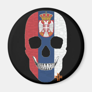 HANDSKULL Serbien Rundmagnet B2 Magnet