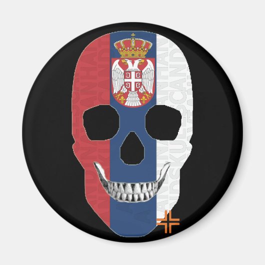 HANDSKULL Serbien Rundmagnet B2 Magnet (Vorne)