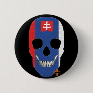 HANDSKULL Slowakei Runder Abzeichen schwarz B2 Button