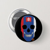 HANDSKULL Slowakei Runder Abzeichen schwarz B2 Button (Vorne & Hinten)