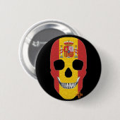HANDSKULL Spanien Runder Abzeichen schwarz B2 Button (Vorne & Hinten)