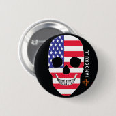 HANDSKULL Staaten, Happy skull, US-Flagge Button (Vorne & Hinten)