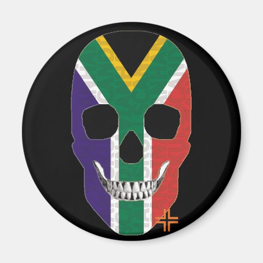 HANDSKULL Südafrika Rundmagnet B2 Magnet (Vorne)