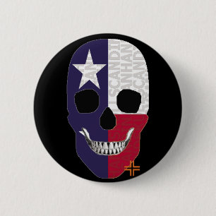 HANDSKULL Texas Round Abzeichen Schwarz B2 Button