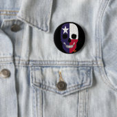 HANDSKULL Texas Round Abzeichen Schwarz B2 Button (Beispiel)
