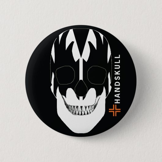 HANDSKULL Vampire, glücklicher Schädel, Vampirflag Button (Vorderseite)
