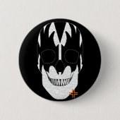 HANDSKULL Vampire Round Abzeichen Schwarz B2 Button (Vorderseite)