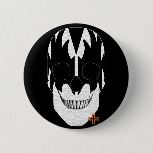 HANDSKULL Vampire Round Abzeichen Schwarz B2 Button