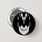 HANDSKULL Vampire Round Abzeichen Schwarz B2 Button (Vorne & Hinten)
