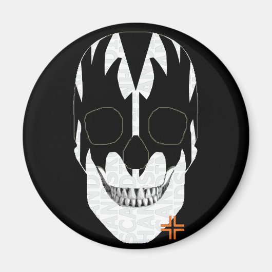 HANDSKULL Vampire Runder Magnet B2 (Vorne)