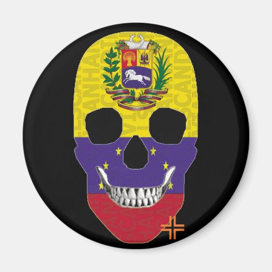 HANDSKULL Venezuela Rundmagnet B2 Magnet (Vorne)