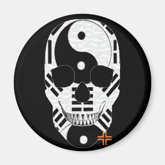 HANDSKULL Yin Yang Rundmagnet B2 Magnet (Vorne)