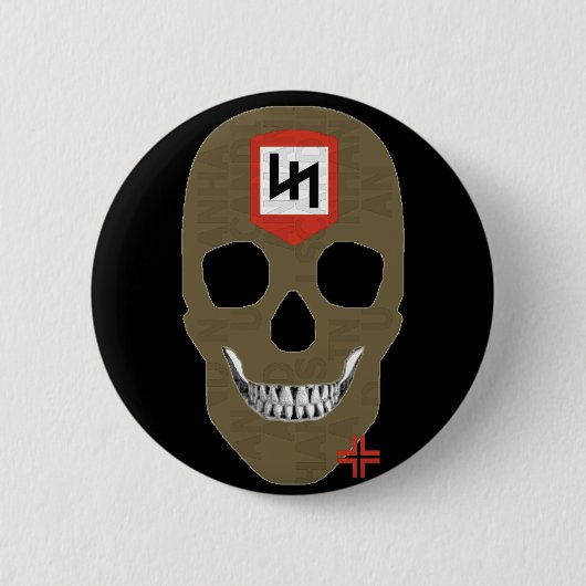 HANDSKULL Youngers Runder Abzeichen schwarz B2 Button (Vorderseite)