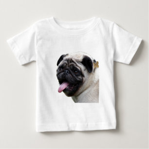 Handsom, weißes Mops Foto-Zubehör, Namen hinzufüge Baby T-shirt