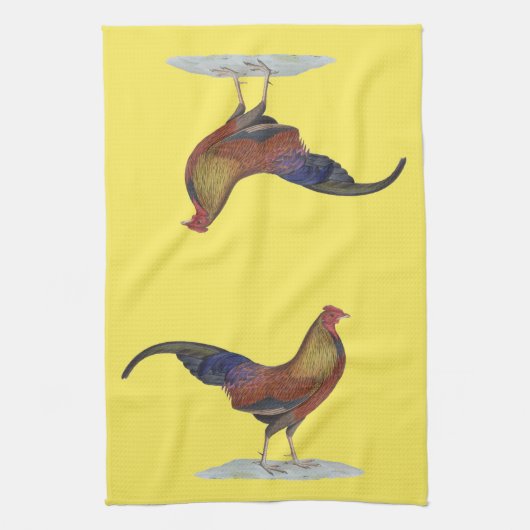 Handsome Alert Rooster Küchentuch (Vertikal)