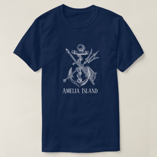 Handsome Amelia Island Florida Anchor T-Shirt (Design vorne)