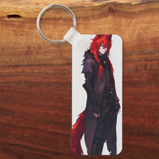 Handsome Anime Red Wolf Schlüsselanhänger (Vorderseite)
