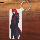 Handsome Anime Red Wolf Schlüsselanhänger (Rückseite)