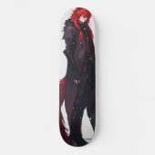 Handsome Anime Red Wolf Skateboard (Vorderseite)