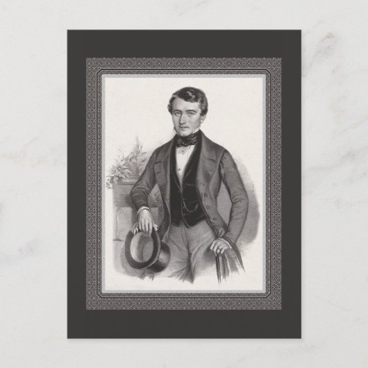 Handsome Biedermeier Gentleman Elegant Vintag Postkarte (Vorderseite)