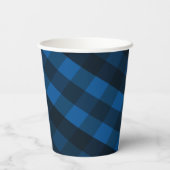 Handsome Black and Blue Plaid Paper Cup Pappbecher (Rückseite)