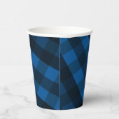Handsome Black and Blue Plaid Paper Cup Pappbecher (Rechts)