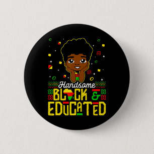 Handsome Black Educated Black History Kids Boys Ju Button