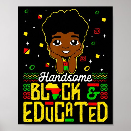 Handsome Black Educated Black History Kids Boys Ju Poster (Vorne)