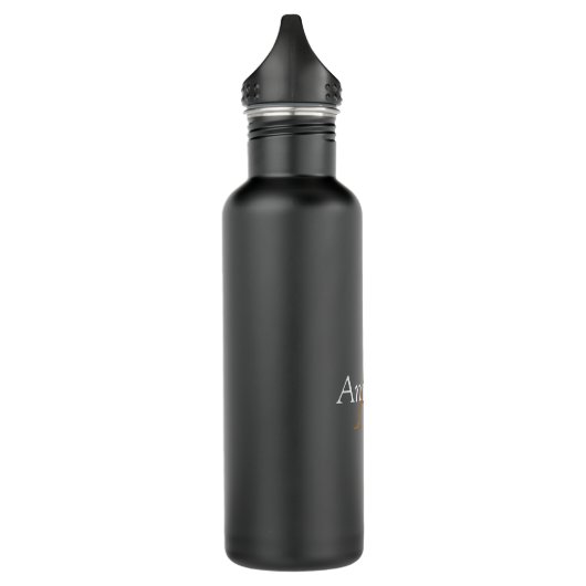 Handsome Black Modern Gold Monogram Trinkflasche (Links)