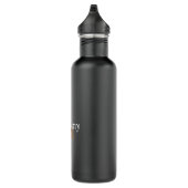 Handsome Black Modern Gold Monogram Trinkflasche (Rechts)