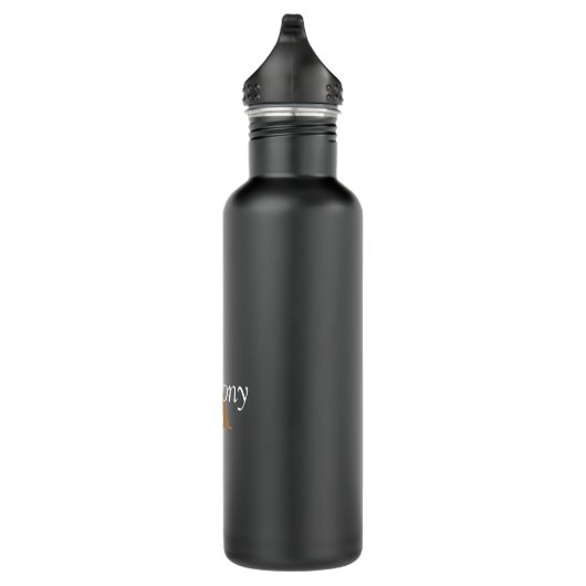 Handsome Black Modern Gold Monogram Trinkflasche (Rechts)