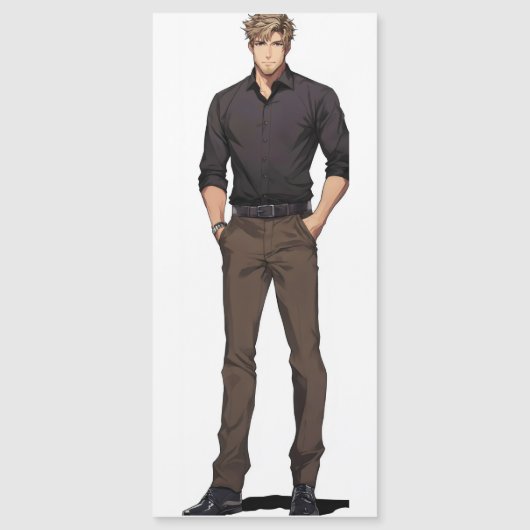 Handsome Blond Ikemen Anime Magnetkarte (Vorderseite)