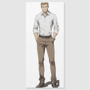Handsome Blond Man Anime Magnetkarte