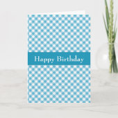 Handsome Blue Gingham Birthday Card Karte (Vorderseite)