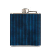 Handsome Blue Striping Custom Monogram Flask Flachmann (Rückseite)