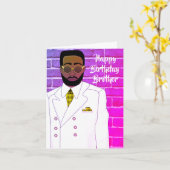 Handsome Brother African American Birthday Karte (Gelbe Blume)