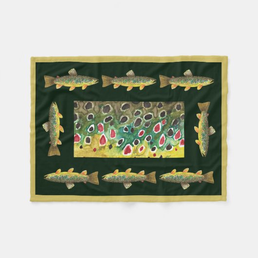 Handsome Brown Forellenfischerei Fleecedecke (Vorderseite (Horizontal))