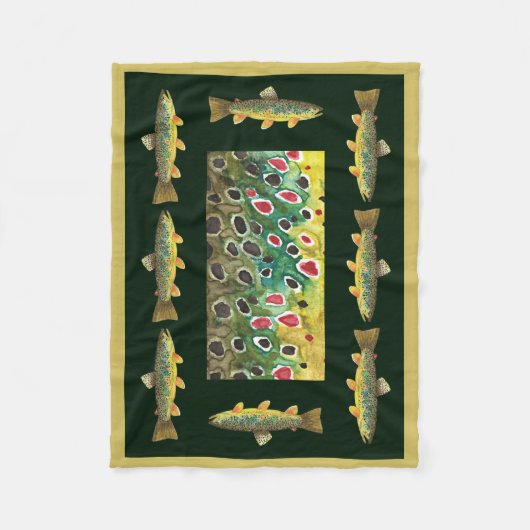 Handsome Brown Forellenfischerei Fleecedecke (Vorderseite)