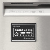 Handsome & Can Cook Typography Father's Day Magnet (In Situ (Geschirrspüler))