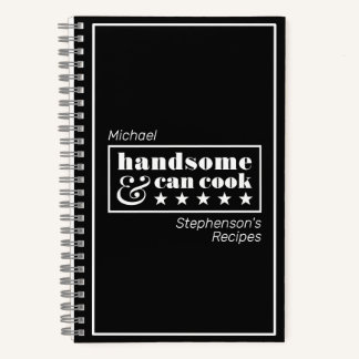 Handsome & Can Cook Typography Father's Day Recipe Notizblock