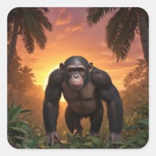 Handsome Chimp Quadratischer Aufkleber