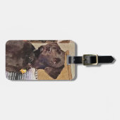 Handsome Chocolate Labrador Retriever Gepäckanhänger (Vorderseite horizontal)