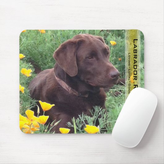 Handsome Chocolate Labrador Retriever Hunting Dog Mousepad (Mit Mouse)