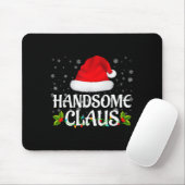Handsome Claus Christmas Lights Santa Pajama Famil Mousepad (Mit Mouse)