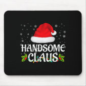 Handsome Claus Christmas Lights Santa Pajama Famil Mousepad (Vorne)