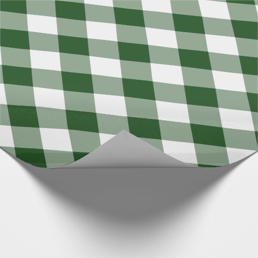 Handsome Diagonal Green und White Gingham Kariert Geschenkpapier (Ecke)