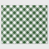 Handsome Diagonal Green und White Gingham Kariert Geschenkpapier (Flach)