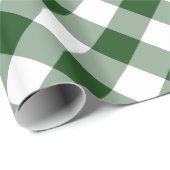 Handsome Diagonal Green und White Gingham Kariert Geschenkpapier (Rolleneckpunkt)